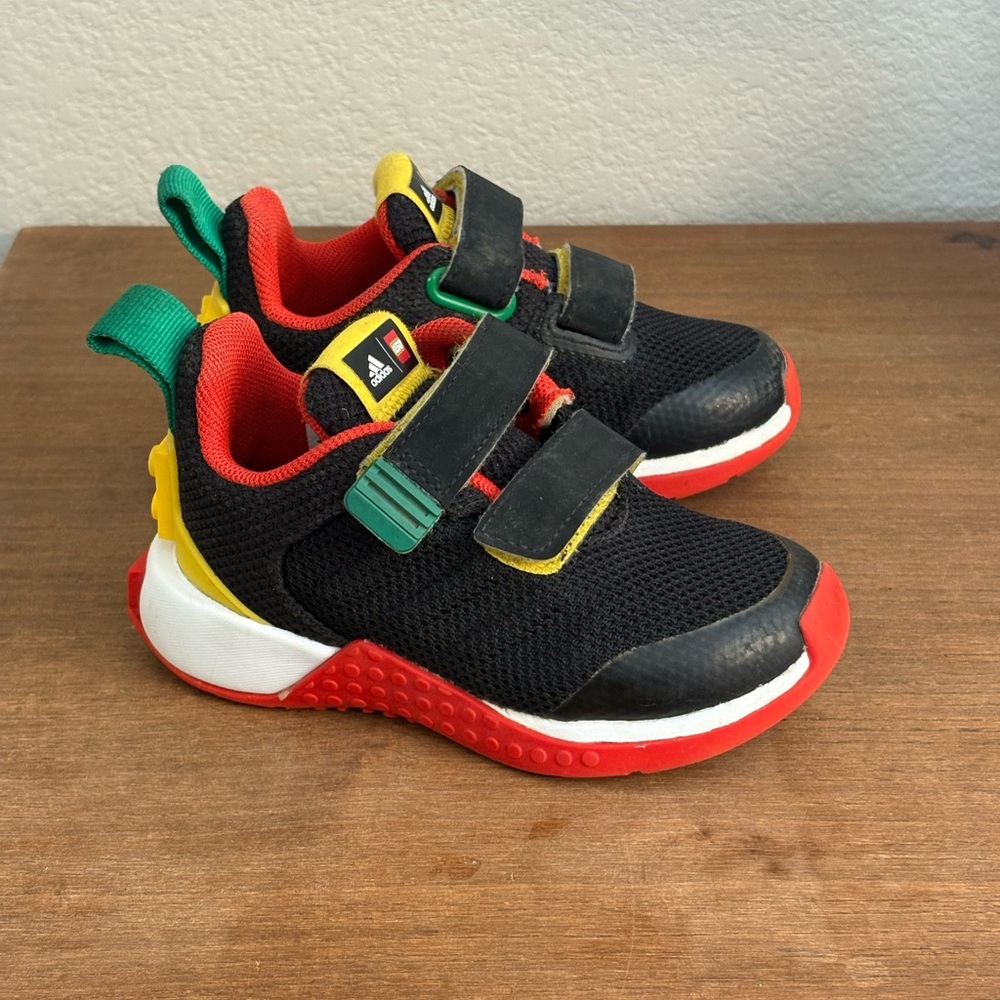 Adidas x Lego toddler Black, Red, Yellow and Green Sneakers